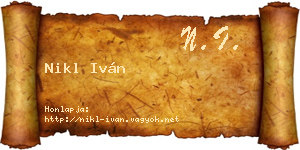Nikl Iván névjegykártya